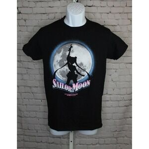 Sailor Moon T-shirt Black Size S Anime Tee Vintage Style Naoko Takeuchi EUC